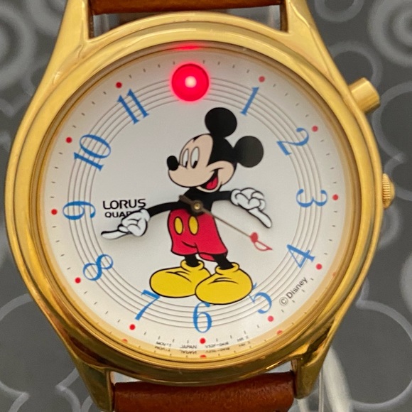 Lorus Accessories - Vintage Disney X Lorus (Seiko) Musical Mickey Mouse Watch with Flashing Light